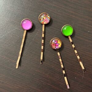 Colorful Bobby Pins Set - rose gold